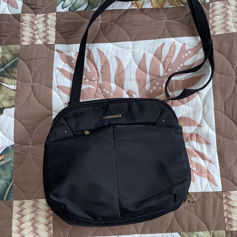 Travelon Black Crossbody with Gold Accent